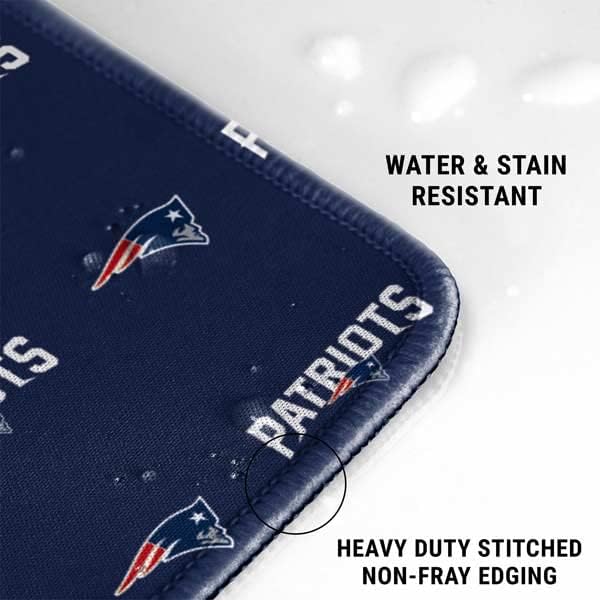 Skinit Extra Large Gaming Mouse Pad - Officially Licensed NFL New England Patriots Blitz Series Design with Stitched Edges, Waterproof, Non-Slip Rubber Base, Desk Mat for Keyboard & Mouse