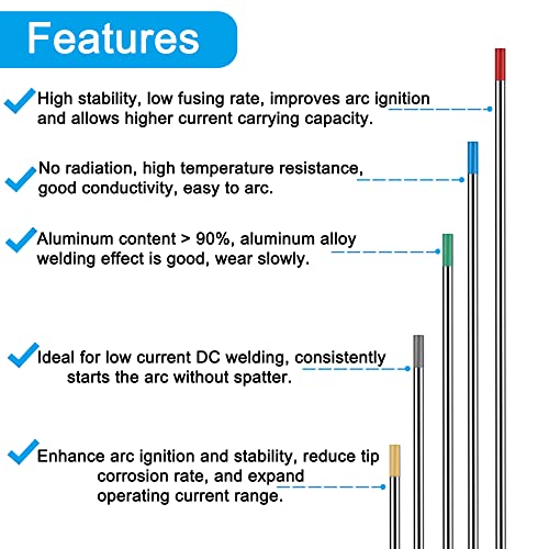 QAQGEAR Saldatura per TIG Elettrodi di Tungsteno