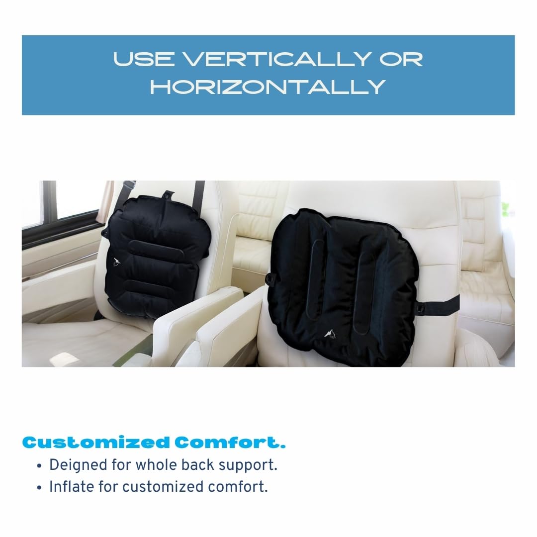 Coussin de soutien lombaire gonflable portable pour voyage : avion, voiture, chaise de bureau | coussin lombaire gonflable