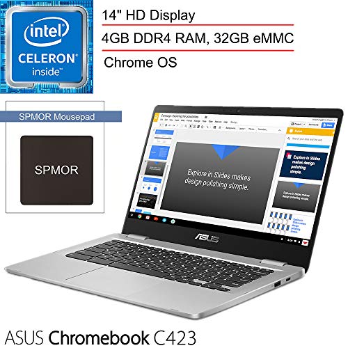 2020 ASUS Chromebook C423 14" Laptop Computer for Business Student, Intel Celeron N3350
