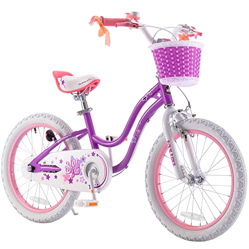 Image of RoyalBaby Stargirl Girls Bike, 12-20 Inch Kids Bike with Training Wheels (Sizes 12-16 inch), Kickstand (16-20 inch), Dual Handbrake (20 inch), Multiple Colors for Ages 3-13 Years