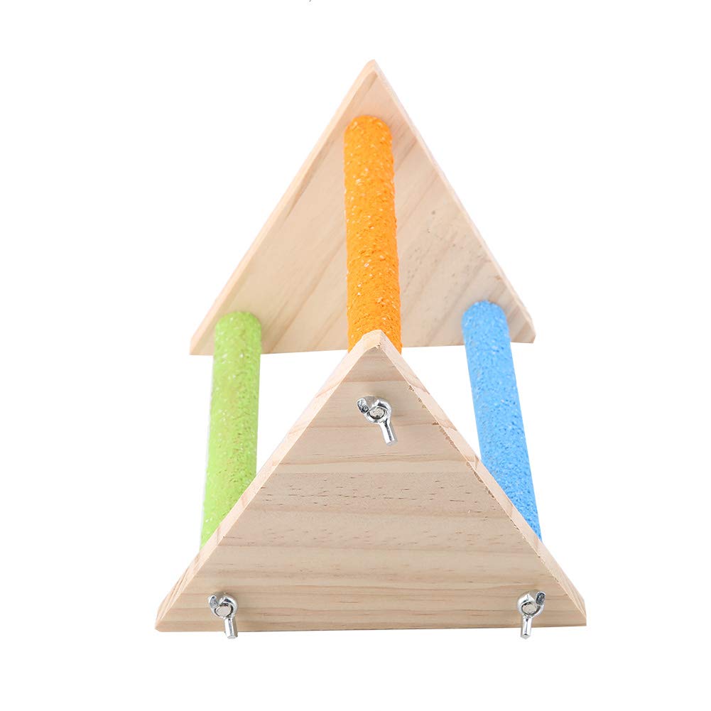 Bird Wooden Perch, Rack L Wood Perches Standing Platform Stand Toy Branch for Birds (#1)