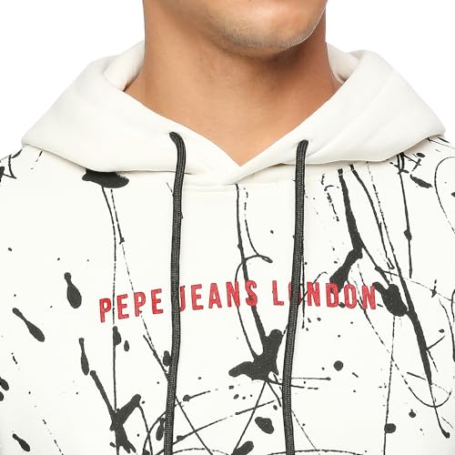 Image of Pepe Jeans Men Cotton Blend Hooded Neck Sweatshirt