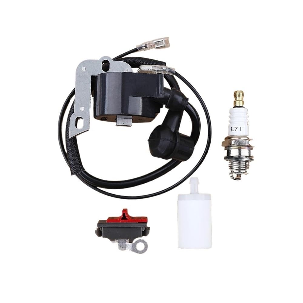 Kit de bujías e interruptor de parada de bobina de encendido compatible with 50, 51, 55, 254, 257, 266, 268 y 272 (repuestos 503620203 y 544018401)