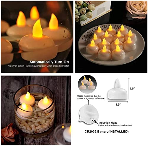 Image of Wax Floating No Electricity Needed Artificial Led Light Diya With Water Sensor Best For Diwali, Party And Christmas Home Decoration, Pack Of (12), White