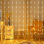 Quace 80 LED Crystal Ball Curtain Light 3×1 Meter with 8 Flashing Modes – Decorative Fairy String Light for Home, Party & Festival