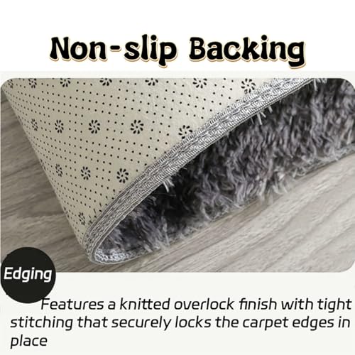 Tapis salon shaggy aspect fourrure extra épais et antidérapant
