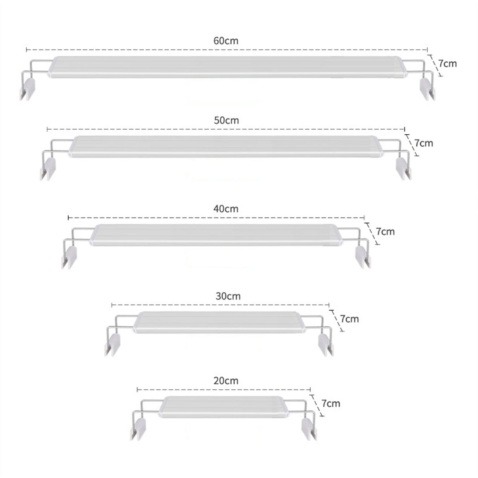 Éclairage de Piscine Très Mince Le DS Aquarium Éclairage Aquatique Lumière de Plante Aquatique avec Support réglable 20-6 0cm Clip imperméable Extensible sur la Lampe for réservoir de Poisson Lumière