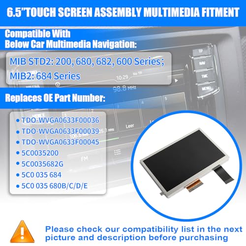 Image of Touch Screen Display 6.5 inch LCD TDO-WVGA0633F00039 Compatible with VW Magotan B7 Jetta Passat Scirocco Golf 6R Polo Tiguan Multimedia Navigation MIB STD2 MIB200 682 Fit for Skoda Octavia Yeti
