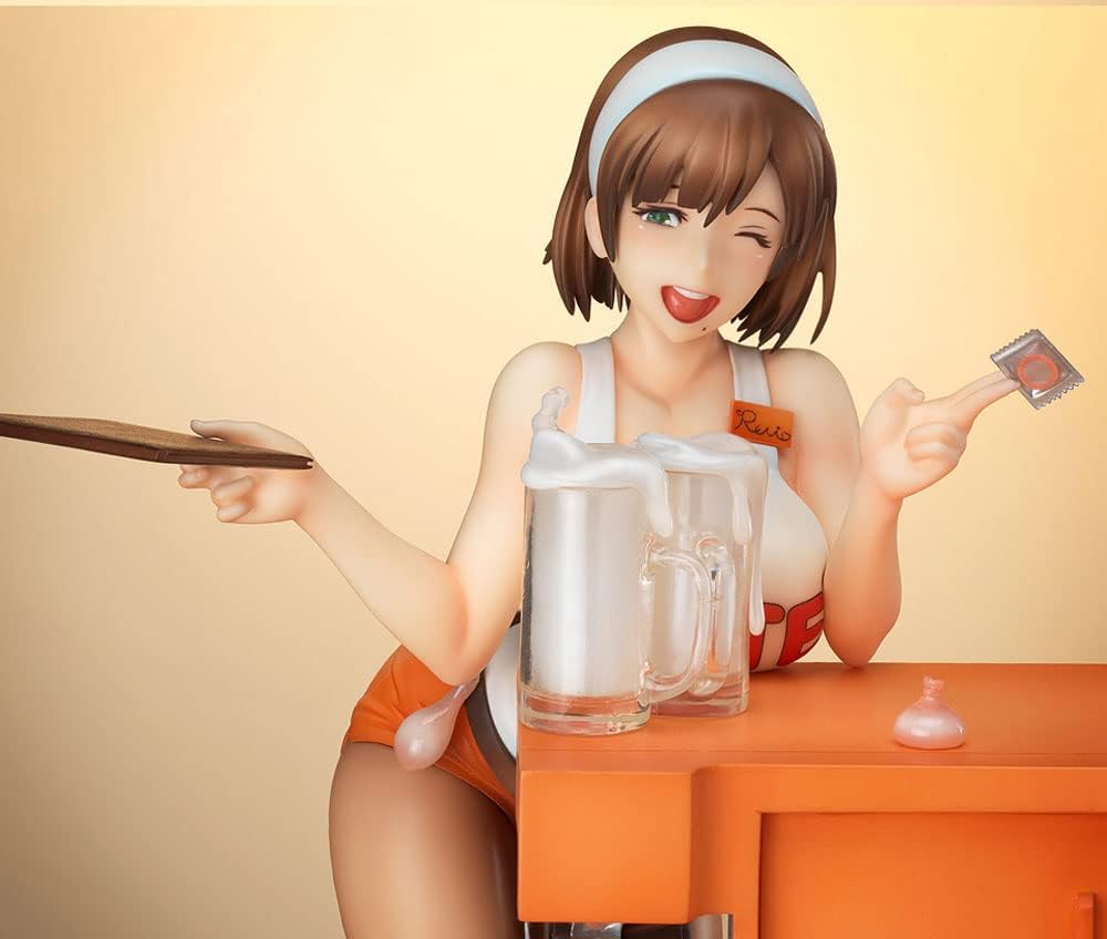 QDLONG Anime Figure Rui Akasaka 1:7 Scale Clothes Can Be Taken Off Busty/Exposed Beauty Sexy Girl Cartoon Model/Statue/Model Action Figure Adult Anime Boxed Toy PVC 24cm/9.4inch Collection/Gift
