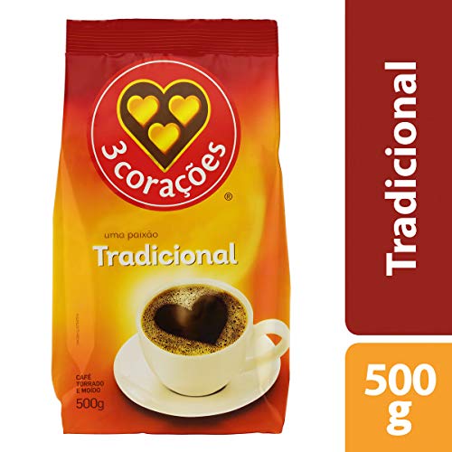 3 Corações Café Torrado E Moído Tradicional Pacote 500G