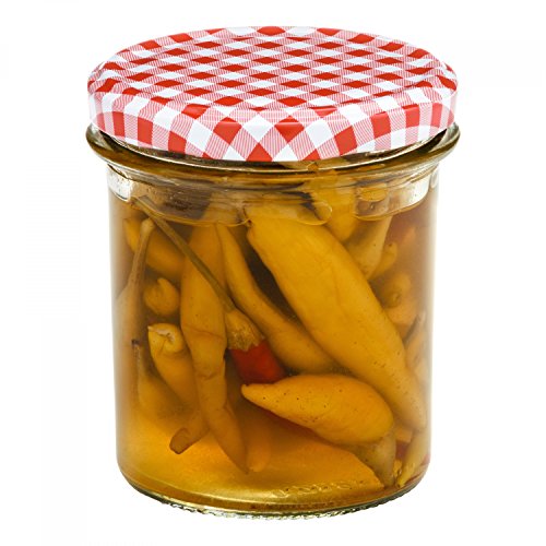 Van Well 30er Set Einkochgläser 350 ml Sturzglas Deckel rot-weiß kariert incl. Rezeptheft | Einmachgläser für Obst… – Bild 4