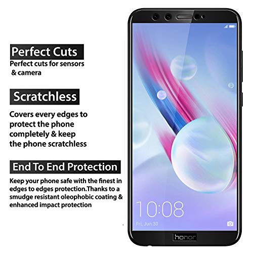 Image of Screen Protector for Huawei Honor 9 Lite (Black) Tempered Glass Edge-to-Edge 6D Screen Guard With Installation Kit