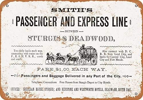 1882 Deadwood South Dakota Stagecoach - Letrero de metal vintage para decoración de pared para cafetería, decoración de pared, 7.9 x 11.8 in