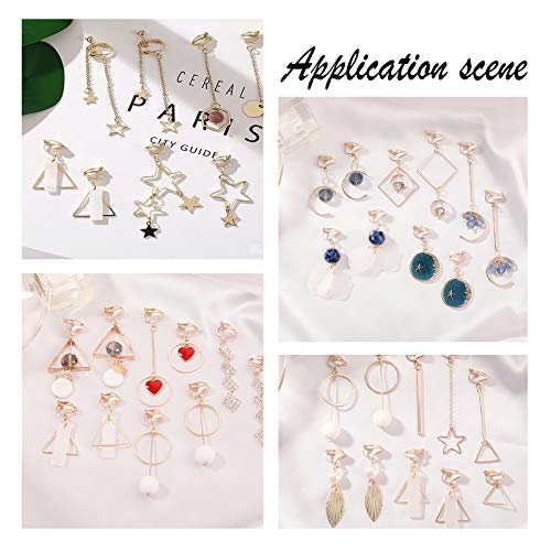Unicraftale 40Pcs 5 Styles Square & Ring & Heart & Hexagon & Triangle Stainless Steel Linking Rings Golden Frames Connectors Metal Jewelry Connector Links For Women Jewelry Making #TOP6