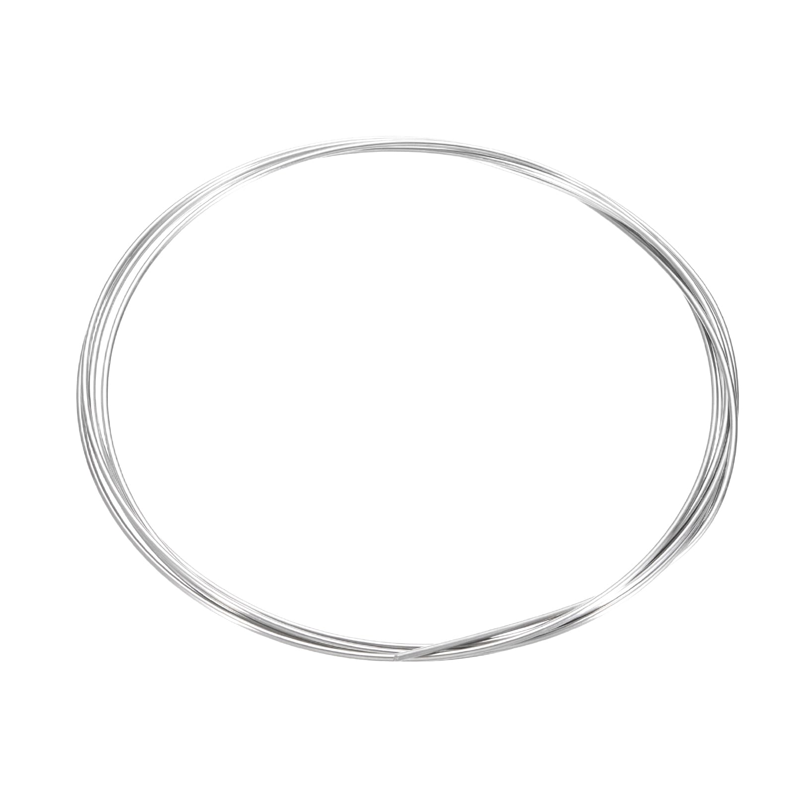 sourcing map Titanium Wire, 7 Feet x 2mm 12 Gauge TC4 Titanium Soft Welding Round Metal Craft Wire for Jewelry Crafts Making Soldering Electric Power (Silver Tone)