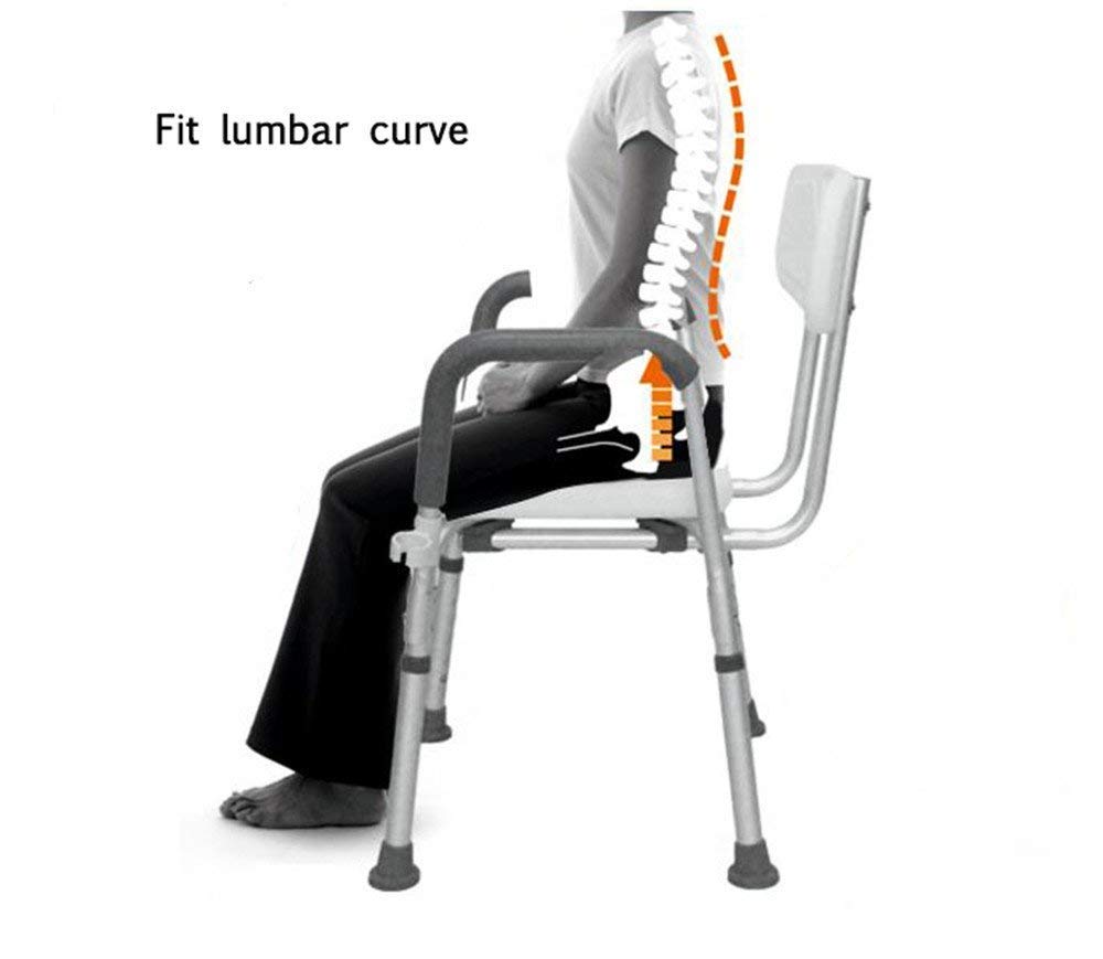 Taburete de ducha, asiento elevador, taburete para discapacitados, banco de transferencia, spa, baño, resistente, ajustable, 3 alturas, sin herramientas, montaje antideslizante (brazos traseros)