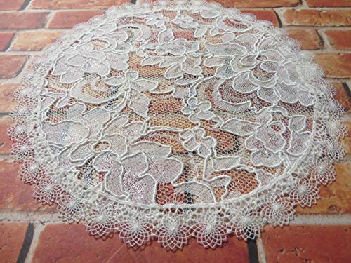 Handmade Cream Lace Doily Head Cover Kippah Yarmulke Hair Covering (with Decorative Bobby Pin) (Style 466) Elegant Doily Exclusive2