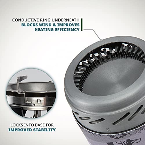 HikeCrew Portable Gas Powered Stove top & Cooking System, Compact Camping Cooktop with 1L Pot, Silicone Lid, Folding Handle & Carry Bag, Perfect for Camping, Hiking, Backpacking, Survival & Emergenc - Image 4