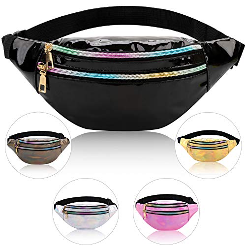 Fansport Amen Bauchtasche Gürteltasche Hüfttaschen PU-Leder Hüfttasche Sport Wasserdicht DREI Fächer mit Reißverschluss Verstellbarer Gurt Bauchtasche für Frauen Fashion Taschen