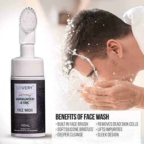 Birthday Gifts Spa Kit for Men - Sandalwood and Oak Scented Bath Gift Set and Shower Gift Basket With Face Wash & Brush, Shower Gel, Bubble Bath, Body Lotion, Body Mist, Handmade Soap, Salts & Puff - Image 6