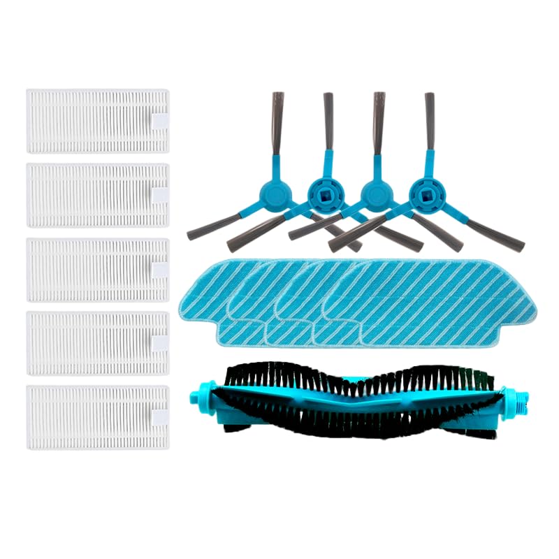 Replacement Side Roller Soft Brush Hepa Filter Mop Cloth Compatible with Cecotec Conga 4090 5090 Robotic Vacuum Cleaner Accessories (Set B)