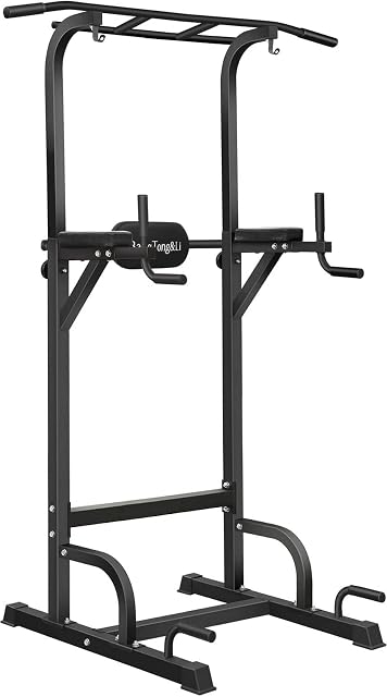 BangTong&Li Power Tower Dip Station Adjustable Pull Up & Dip Stands Multi-Function Strength Training Pull up Bar Fitness Equipment for Home Gym