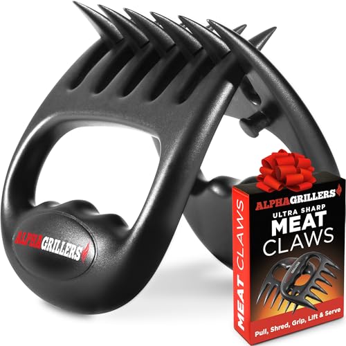 Alpha Grillers Meat Shredder Claws - Stocking Stuffers BBQ Grilling Gifts for Men, Barbecue Smoker Accessories Bear Claws for Shredding Meat BBQ Pulled Pork, Chicken in Kitchen, Grill