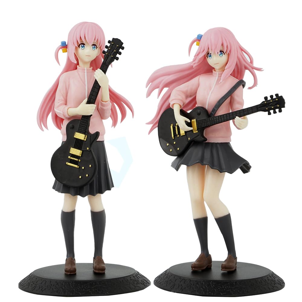 Jilijia 2pcs Anime Bocchi The Rock Figure Statue Goto Hitori Standing Position Character Model PVC Anime Action Figurine Collectable Gifts 15CM