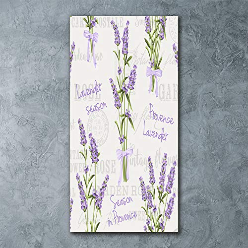 Tulup Schilderij op gehard glas- 60x120 - Schilderij Muurdecoratie - Wanddecor Kunstdruk - Modern Decoratief Beeld Gedrukt - Decoratie Poster Foto Afbeelding - Lavendel - Afbeelding 3