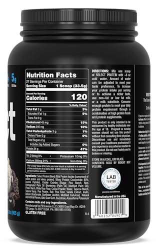 Image of PEScience Select Protein Powder, Whey and Casein Blend, Lean Protein Powder for Women and Men, Low Calorie, Low Carb, Keto Friendly, Gluten Free, Cookies and Cream - 27 Servings