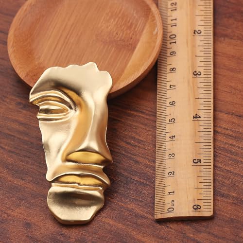 Image of 2Pcs Vintage Mask Brooch Minimalist Metal Figure Face Pin for Women Men