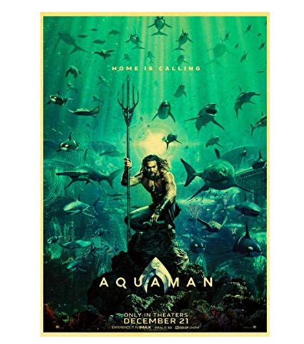 JCYMC Jigsaw Puzzle 1000 Piezas Vintage Poster DC Comics Aquaman Movie Posters Kraft Paper Wall Art...
