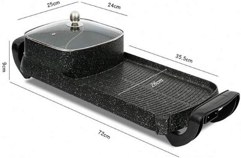 Hot Pot with BBQ, Electric Barbecue Grill Super Large Household Baking Tin Skillet, Suitable for 5-6 Person Family Gatherings