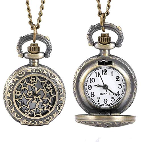 Preisvergleich Produktbild JJSPP Retro Antique Bronze Taschenuhr mit Full Round Pocket Chain