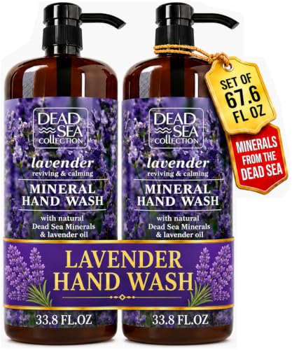 Image of Dead Sea Collection Hand Soap Pump Lavender - Moisturizing Hand Wash Liquid with Dead Sea Minerals and Lavender Oil, Reviving, Calming - Pack of 2 (33.8 Fl Oz Each) - 67.6 Fl Oz Total