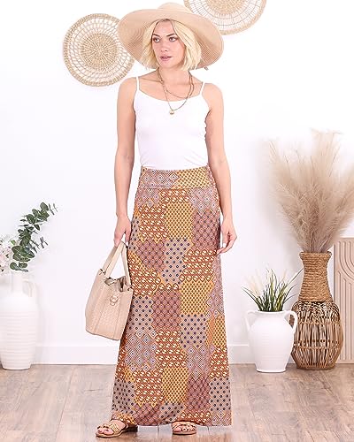 Image of Popana Long Maxi Skirt for Women, Flowy Long Skirts for Women | High Waisted Soft Trendy Rayon, Sundress Convertible Skirt, Long Length Bodycon Maxi Skirt, Petite and Plus Size
