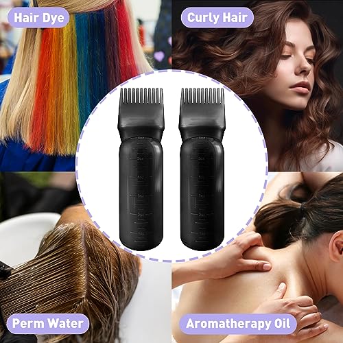 FYJLXF 2 frascos aplicadores de pente de raiz, pincel aplicador de tintura de cabelo de 170 g, frasc