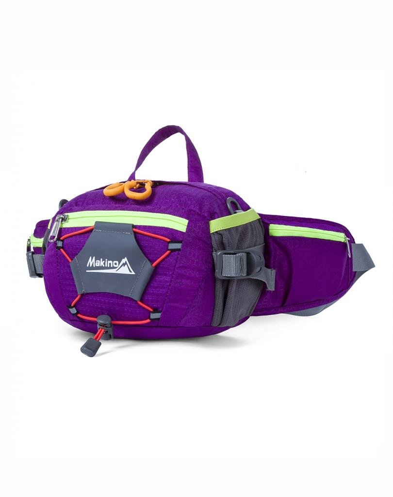 Makino uomo/donna multifunzionale impermeabile marsupio con porta bottiglia per campeggio, ciclismo, viaggi 5541, Uomo donna, Violet