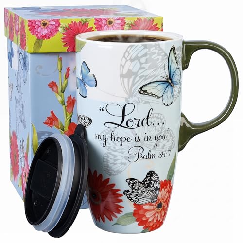 Topadorn 17oz Ceramic Travel Mug with Lid...