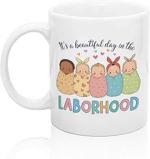 XQLZY Labor Day Good Day Mug, Nurse Cup, Thank You Gifts for Labor and Delivery Nurses, Birthday Present for Midwifery Delivery Room Nurse, NICU Gynecologist, Graduation Gifts for Nursing Students