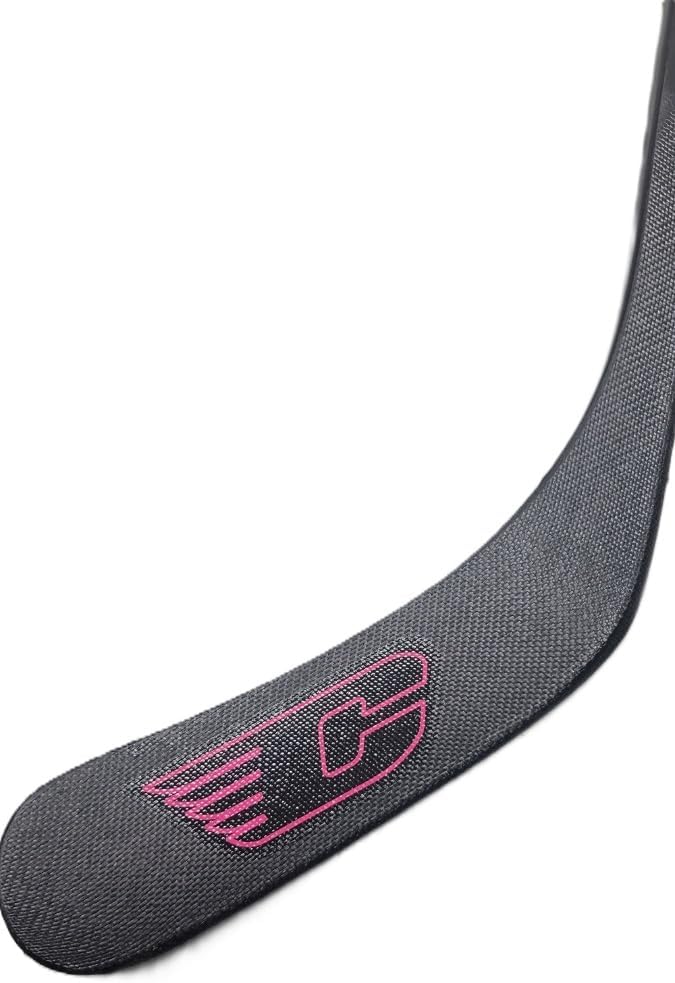 Canadian C34 1-Piece Wood 3-Pack Hockey Sticks - Youth | 30 Flex, P92 Curve | 3 Pack - Black/Pink