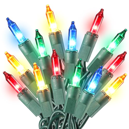 TIGOMOOV Multicolor Christmas Lights Plug in, 100 Count Multi Colored 21ft Christmas String Lights...