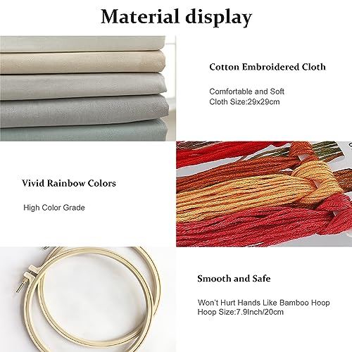 Uennm Set da ricamo per principianti, 3 pezzi