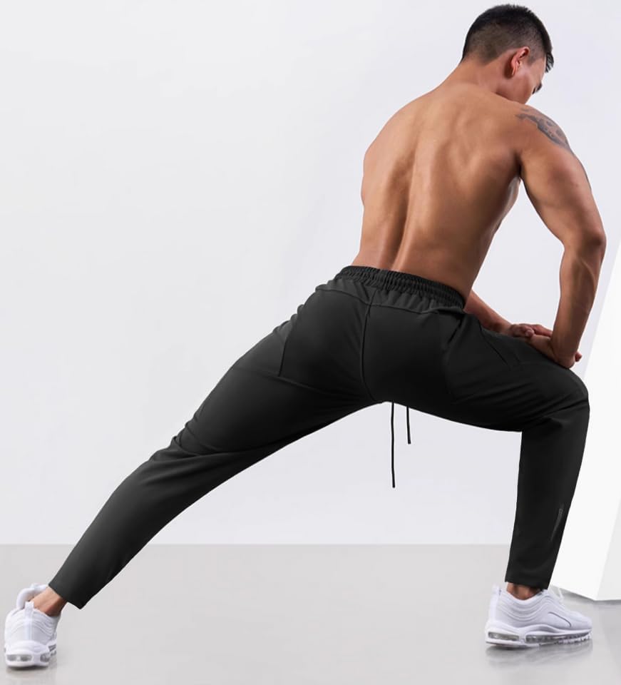 Men's Sweatpants with Zipper Pockets Joggers Athletic Running Workout Gym Stretch Tall Track Pants - Image 8