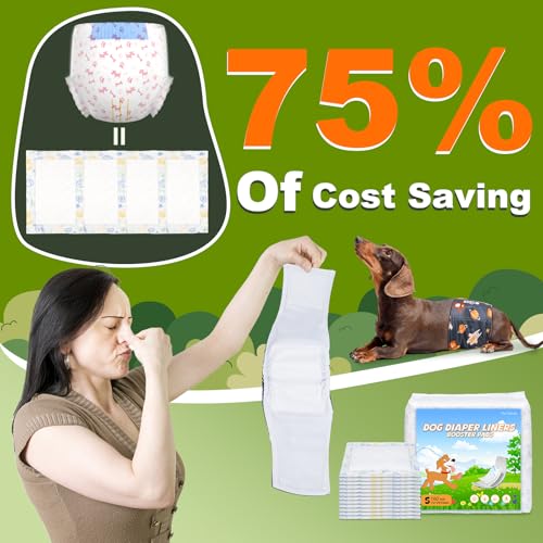Image of Dog Diaper Liners 160ct, Disposable Dog Diaper Pads Liner Female and Male Super Absorbent Doggie Period Diaper Inserts fit Most Puppy Diapers,Belly Band(Regular)