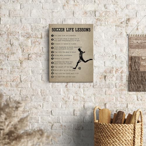 Soccer Gifts Inspirational Wall Decor Canvas Wall Art Artwork Sports Framed Art Paintings Soccer Posters for Soccer Player Athletes Living Room Sports Club Playroom Bedroom Boys Room Gym Decor - Image 5