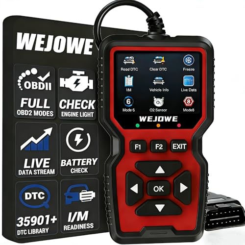 WEJOWE Upgraded OBD2 Scanner Diagnostic Tool, Check Engine Code Reader OBD2 Scanner with Reset, Auto Check Engine Light Mode 6, Mode 8 & I/M Car Diagnostic Scan Tool for All OBDII Car Since 1996