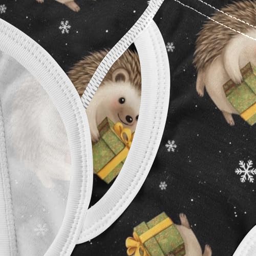 CHIFIGNO Boy Briefs Cotton Underwear Printed Breathable Toddler Boy Underwear Briefs, Cute Hedgehog Black 5