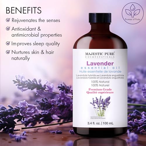 Image of Majestic Pure Lavender Essential Oil for Diffuser - 3.4 Fl Oz